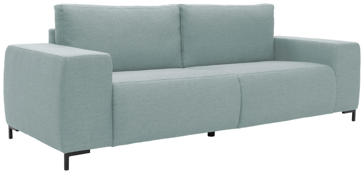 BIGSOFA Webstoff Blau  - Blau/Schwarz, Design, Textil/Metall (242/88/88cm) - LOOKS by W.Joop