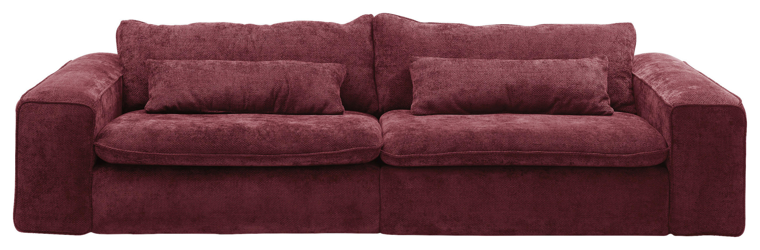 BIG SOFFA i vävt tyg vinröd  - vinröd/svart, Basics, textil/plast (300/80/118cm) - Livetastic