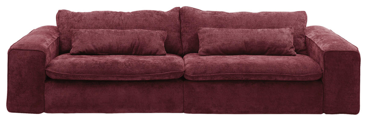 BIG SOFFA i vävt tyg vinröd  - vinröd/svart, Basics, textil/plast (300/80/118cm) - Livetastic