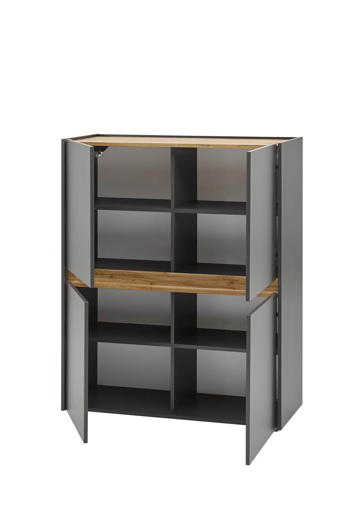 HIGHBOARD  100/122/40 cm  - Anthrazit/Eiche Wotan, Design, Holzwerkstoff/Kunststoff (100/122/40cm) - Modante
