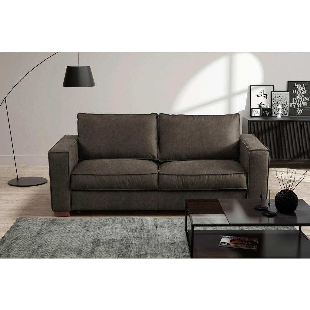 Thumbnail - Mid.you Schlafsofa, Anthrazit, Textil, Buche, 3-Sitzer, 203x85x99 cm, Made in EU, Lederauswahl, Stoffauswahl, Bettfunkti...