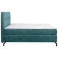 BOXSPRINGBETT 140/200 cm  in Petrol  - Petrol/Schwarz, Design, Textil/Metall (140/200cm) - Esposa