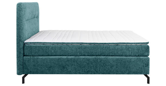 BOXSPRINGBETT 140/200 cm in Petrol - Petrol/Schwarz, Design, Textil/Metall (140/200cm) - Esposa