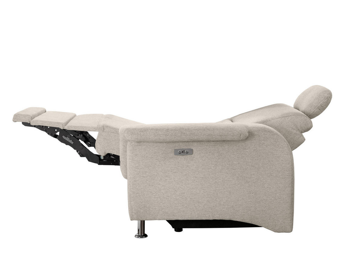 ECKSOFA in Chenille Beige  - Chromfarben/Beige, Konventionell, Textil/Metall (165/292cm) - Livetastic