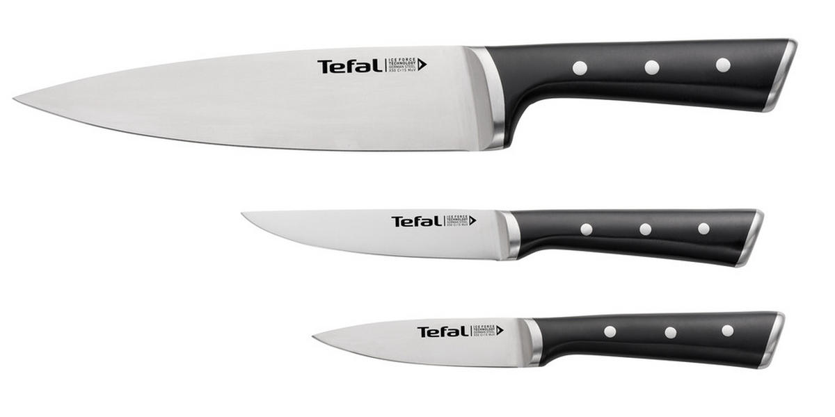 KNIVSET  - silver/svart, Design, metall/plast (15,8/39,5/3cm) - Tefal