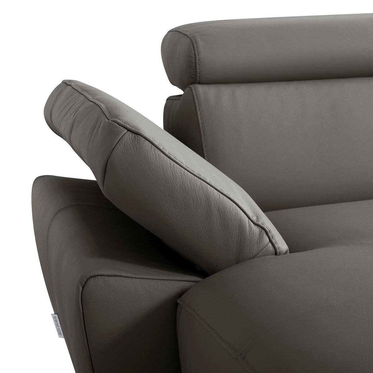 ECKSOFA Lederlook Echtleder Dunkelbraun  - Chromfarben/Dunkelbraun, Design, Leder/Textil (179/252cm) - Livetastic