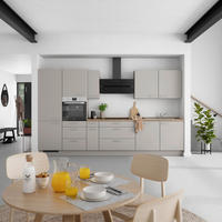 KÜCHENLEERBLOCK Touch 360 cm  in Grau, Eiche dunkel  - Eiche dunkel/Edelstahlfarben, MODERN, Holzwerkstoff/Metall (360cm) - Nobilia