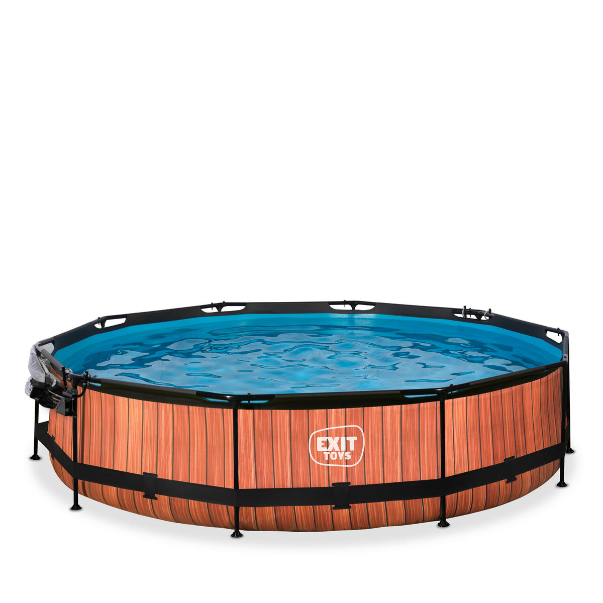 POOL-SET 360/76 cm  - Braun, KONVENTIONELL, Kunststoff (360/76cm) - EXIT Toys