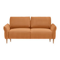 3-SITZER-SOFA Cord Orange  - Naturfarben/Orange, Modern, Holz/Textil (183/85/92cm) - MID.YOU