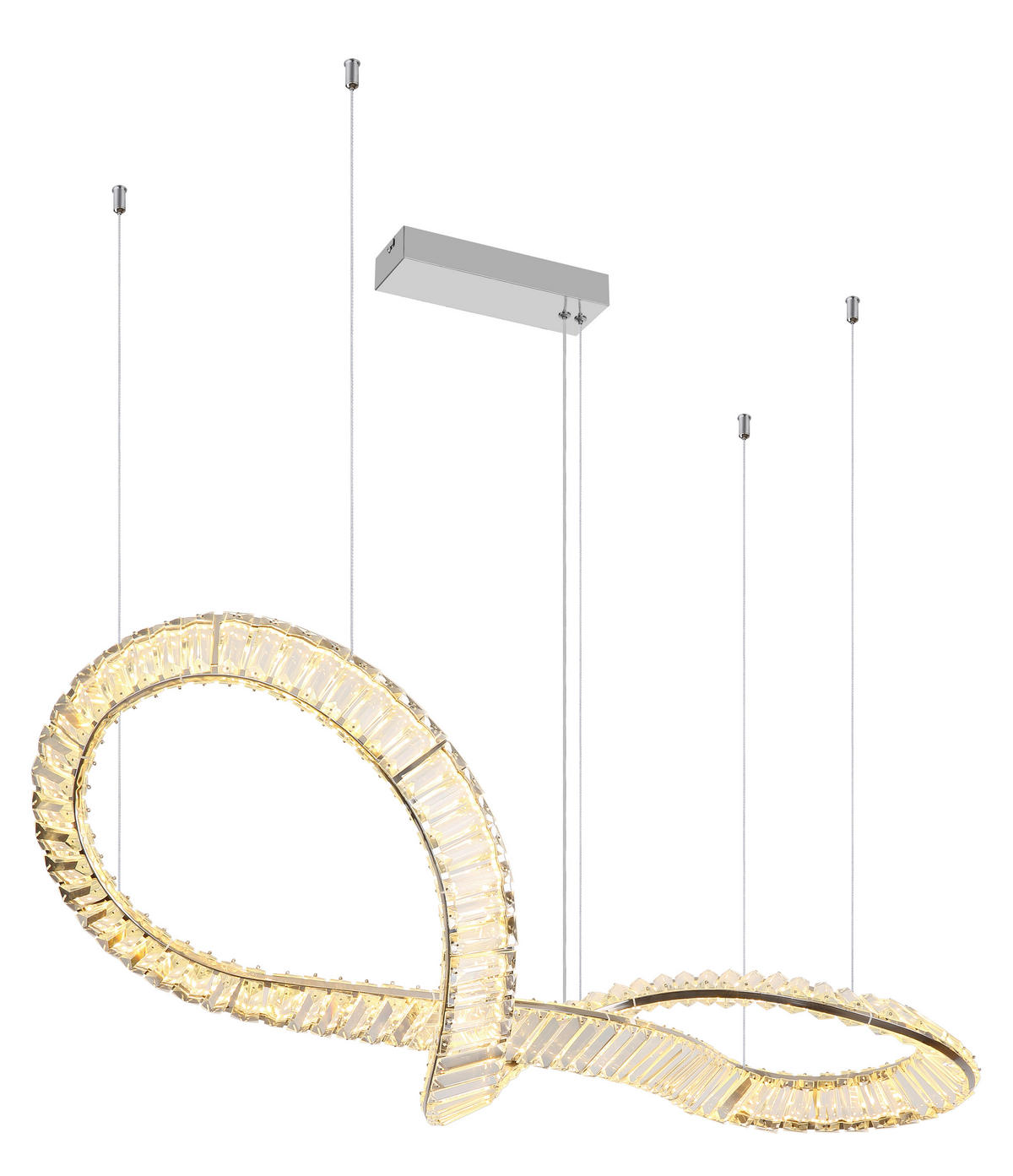 VISEČA LED-SVETILKA  NEIL //2700-6000 K/230 V/ - barve kroma/prozorno, Basics, kovina/steklo (110/33/120cm) - Globo