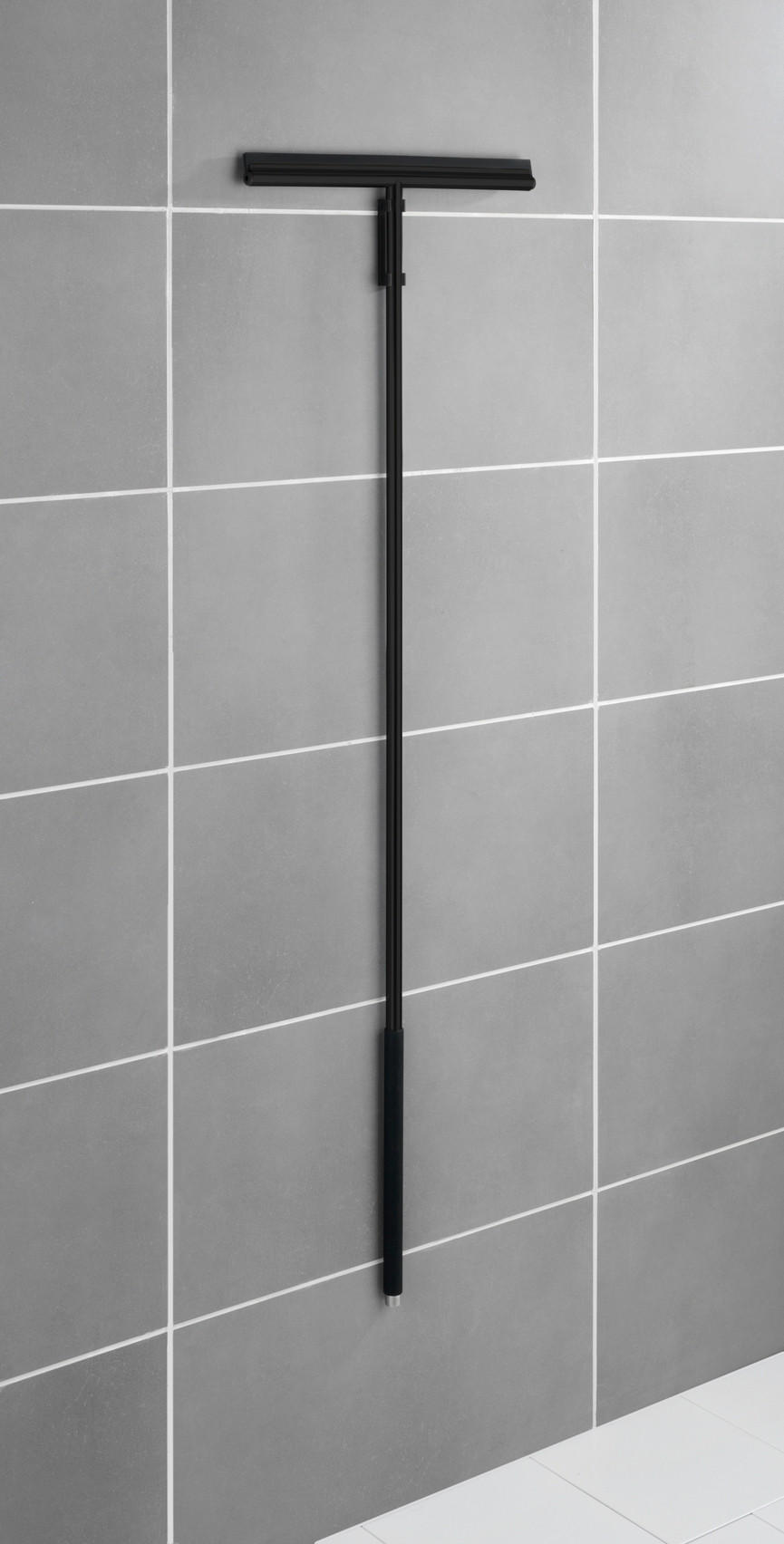 BODENWISCHER ROSOLE  - Schwarz, Basics, Kunststoff/Metall (40/133/3cm) - Wenko