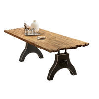 ESSTISCH 200/100/74 cm Echtholz  Holz, Metall rechteckig Naturfarben, Schwarz  - Schwarz/Naturfarben, MODERN, Holz/Metall (200/100/74cm) - MID.YOU