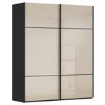SCHWEBETÜRENSCHRANK 162/223/68 cm 2-türig Schwarz, Champagner  - Champagner/Schwarz, KONVENTIONELL, Glas/Holzwerkstoff (162/223/68cm) - Novel