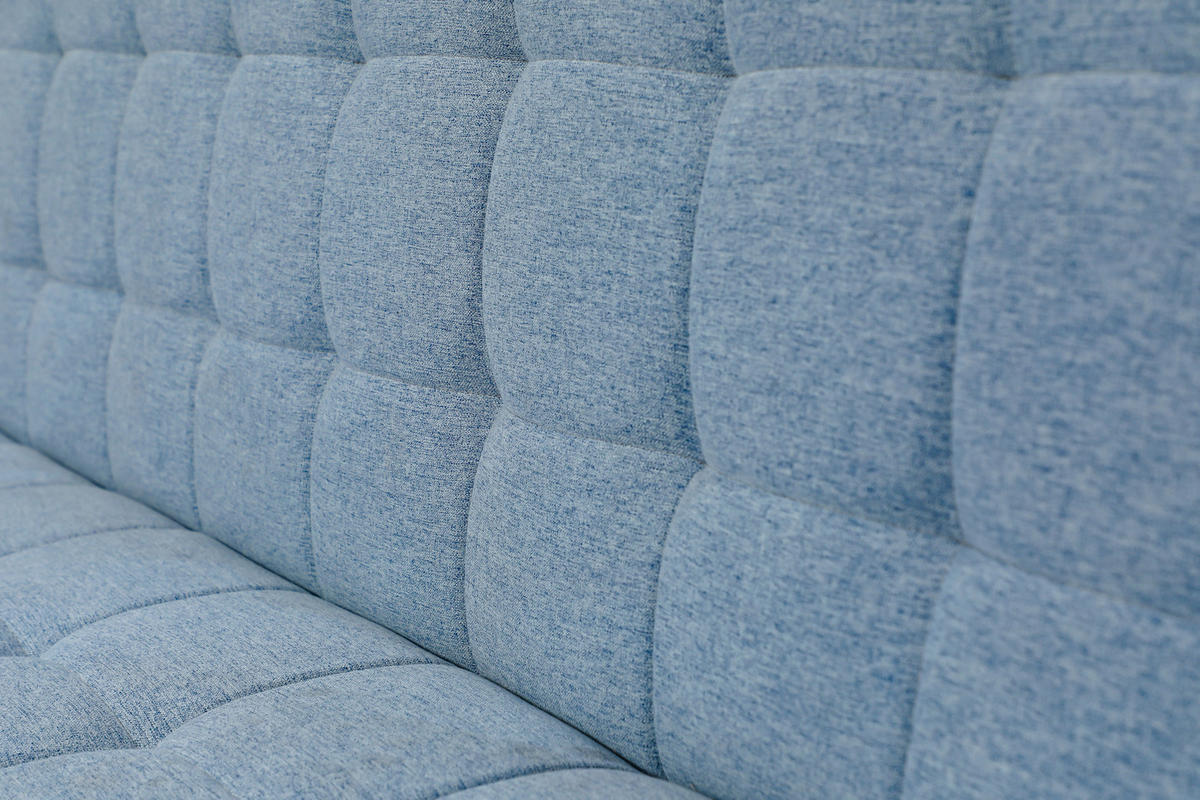 SCHLAFSOFA Leinenoptik Hellblau  - Schwarz/Naturfarben, Design, Holz/Kunststoff (179/81/85cm) - P & B