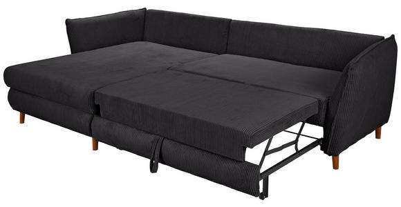 ECKSOFA Dunkelgrau Cord  - Eichefarben/Dunkelgrau, KONVENTIONELL, Holz/Textil (284/162cm) - Carryhome