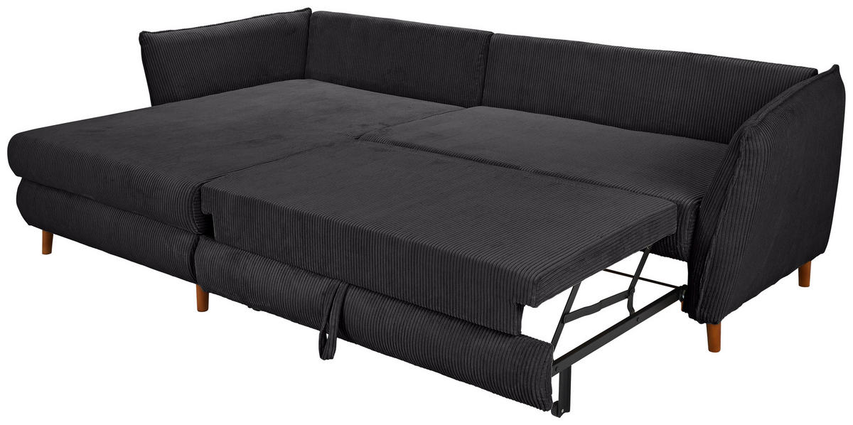 ECKSOFA Anthrazit Cord  - Eichefarben/Anthrazit, KONVENTIONELL, Holz/Textil (162/284cm) - Carryhome