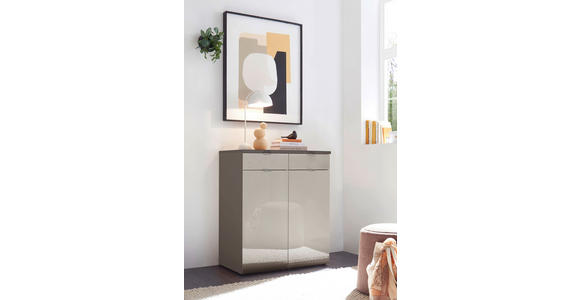 KOMMODE  in 80/91,2/43 cm  - Chromfarben/Graubraun, Basics, Glas/Holzwerkstoff (80/91,2/43cm) - Dieter Knoll