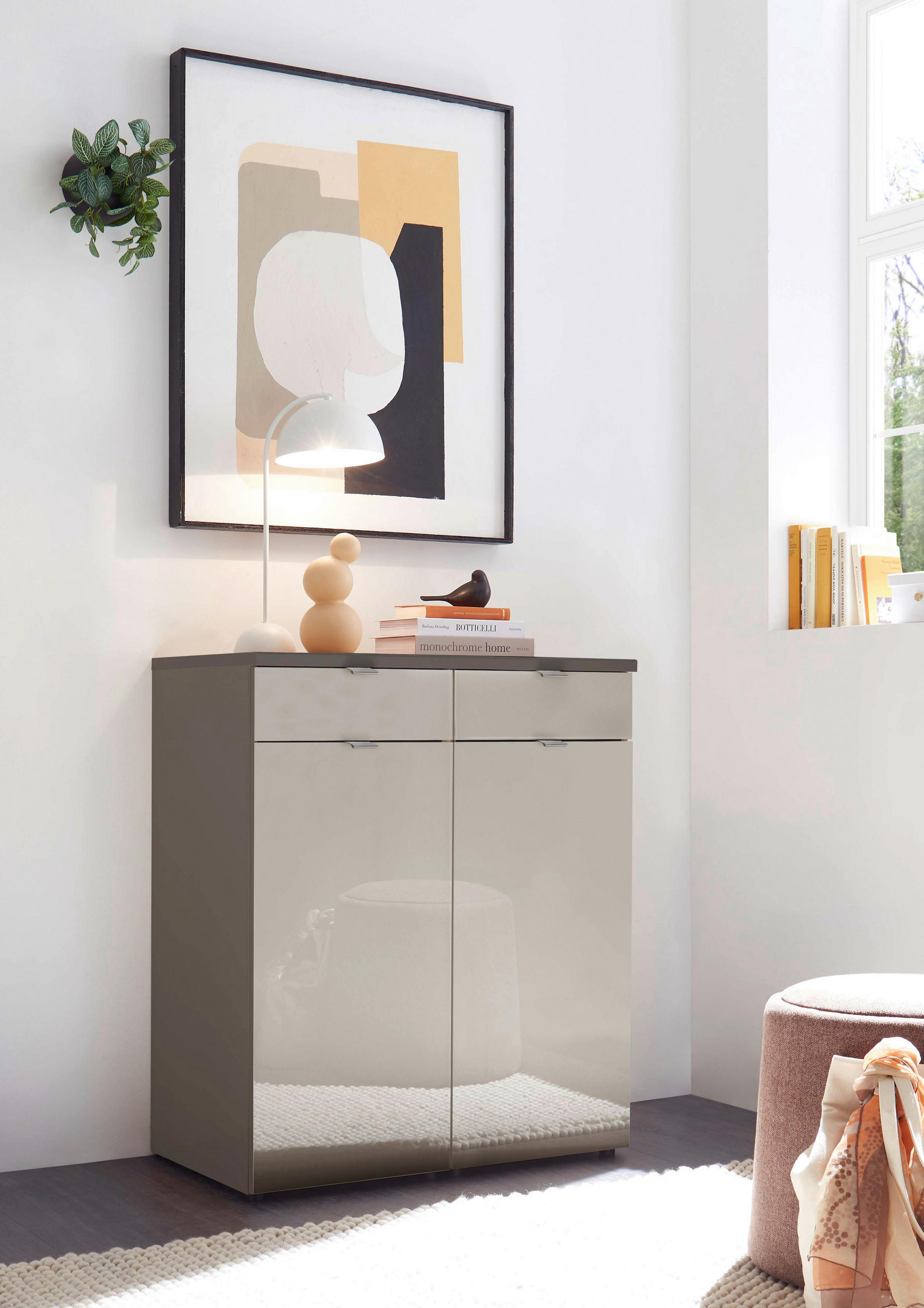 KOMMODE  in 80/91,2/43 cm  - Chromfarben/Graubraun, Basics, Glas/Holzwerkstoff (80/91,2/43cm) - Dieter Knoll