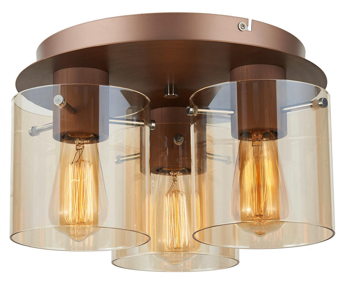 DECKENLEUCHTE  35/21,5 cm    - Bernsteinfarben, Design, Glas/Metall (35/21,5cm) - Brilliant