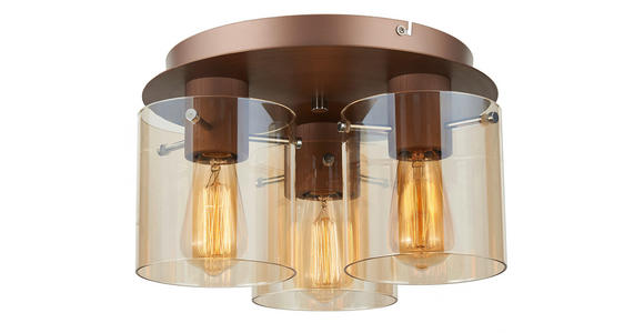 DECKENLEUCHTE Alesund 35/21,5 cm   - Bernsteinfarben, Design, Glas/Metall (35/21,5cm) - Dieter Knoll