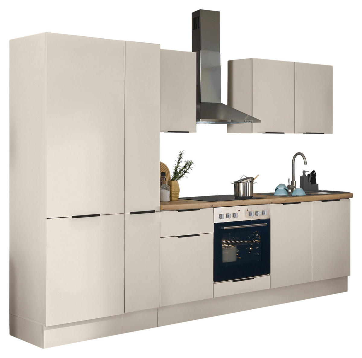 KÜCHENBLOCK   in Kaschmir  - Kaschmir/Schwarz, Basics, Holzwerkstoff/Metall (300/211/60cm) - Carryhome