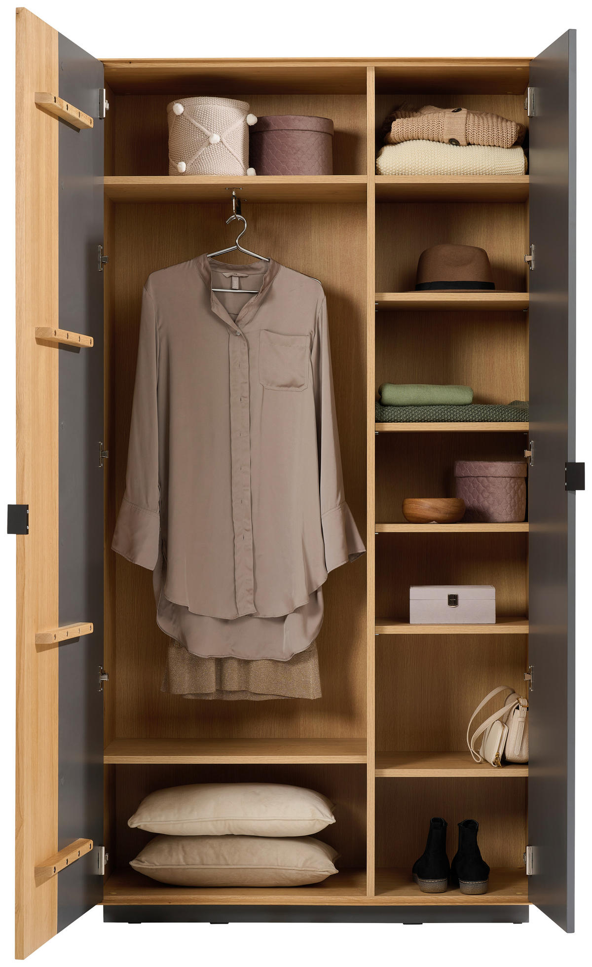 GARDEROBENSCHRANK  in 105/200/42 cm  - Eichefarben/Grau, Natur, Holz/Holzwerkstoff (105/200/42cm) - Linea Natura