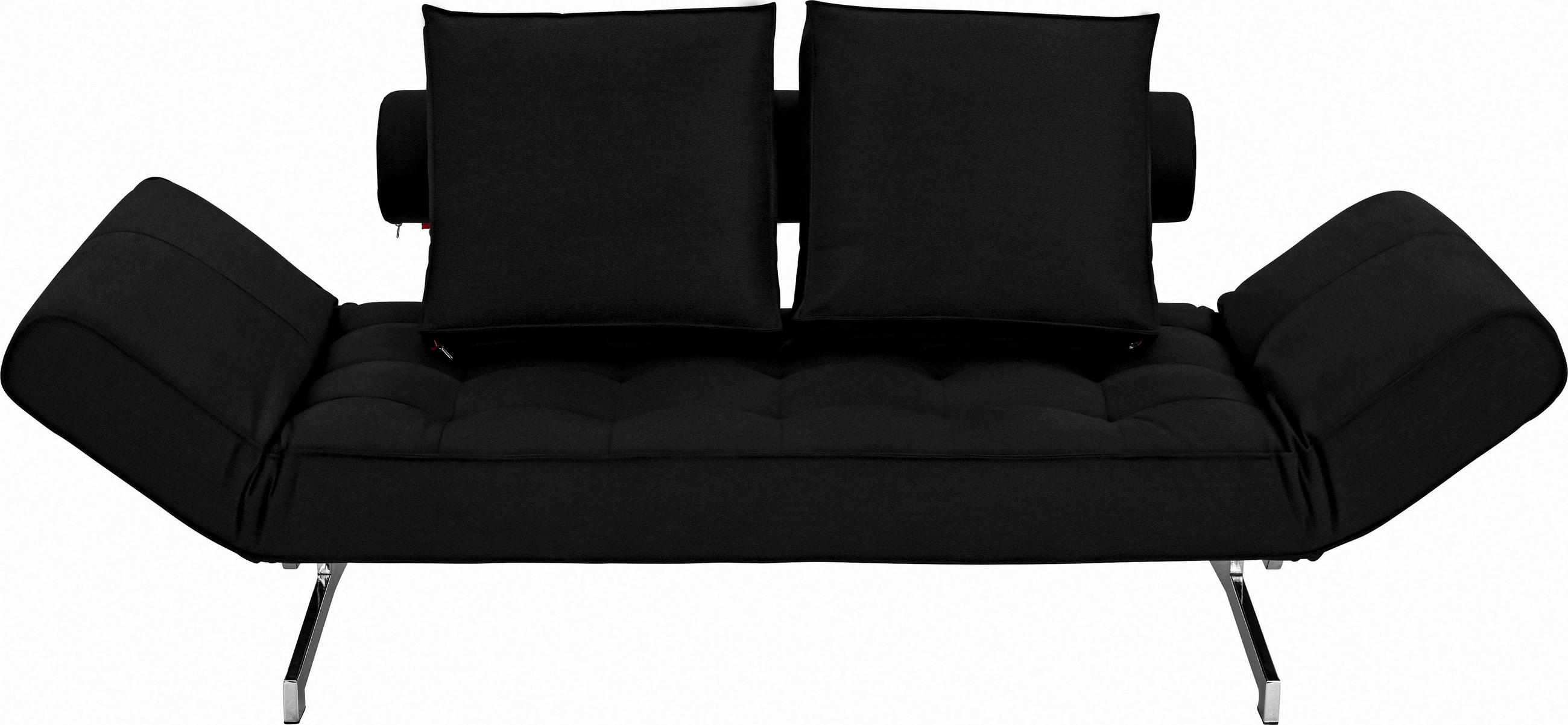 Schlafsofa in Metall, Textil Schwarz