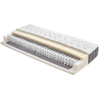 TASCHENFEDERKERNMATRATZE 140/200 cm, Höhe ca.: 23 cm, Wendematratze mit unterschiedlichen Härtegraden, H2 + H3 = mittel + fest, 7-Zonen - Weiß, Textil (140/200cm) - Primatex