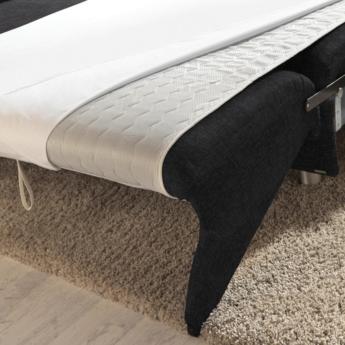 ECKSOFA in Chenille Anthrazit  208/227 cm  - Anthrazit/Alufarben, KONVENTIONELL, Textil/Metall (208/227cm) - Sedda