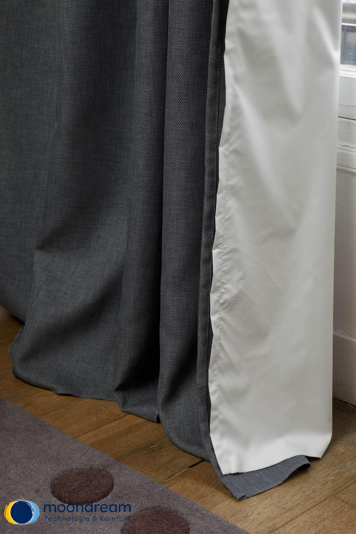 Wendbares Thermo-Vorahngfutter halbtransparent  - Silberfarben, Basics, Textil (135/240cm)