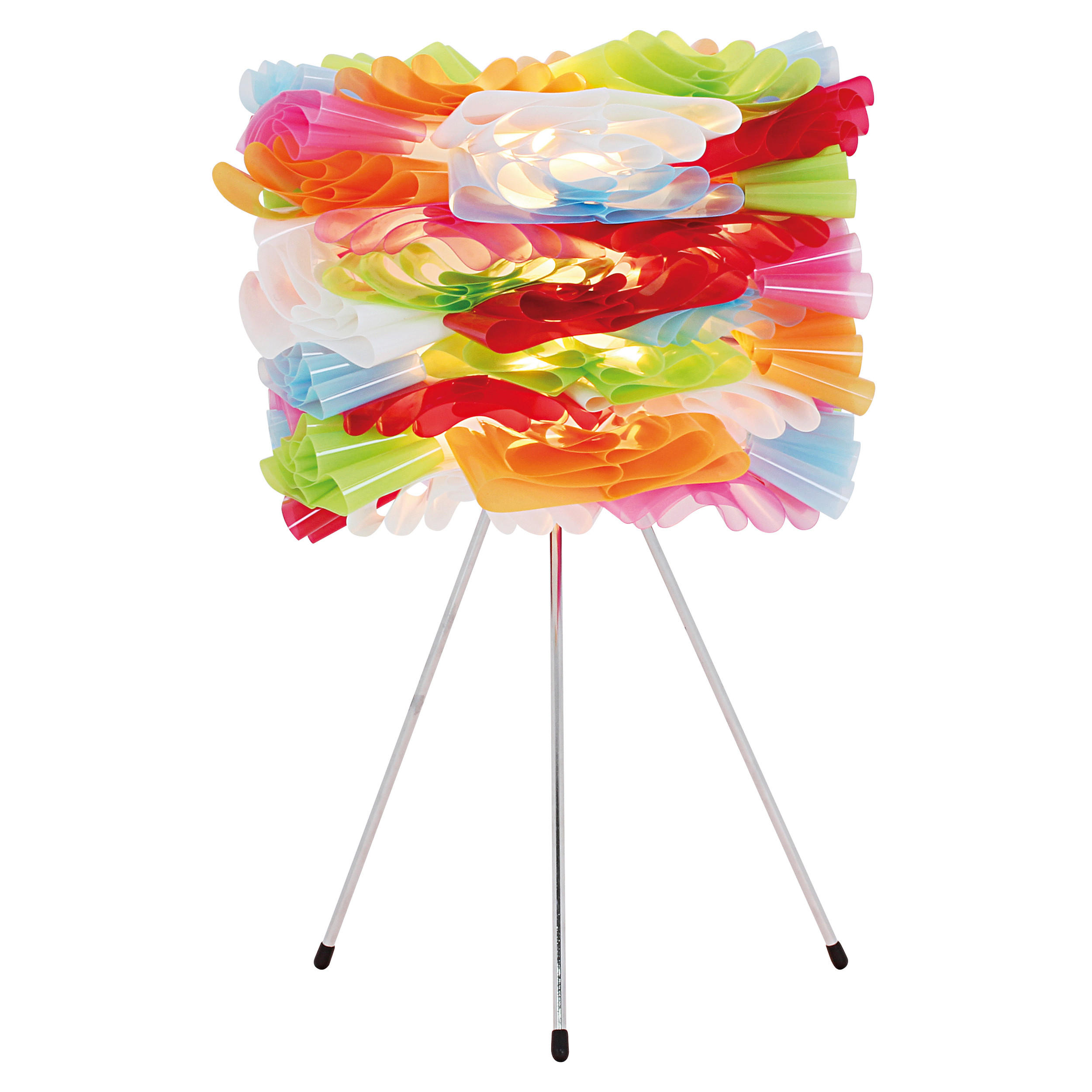 TISCHLEUCHTE VOLANT 28/43 cm   - Chromfarben/Multicolor, Trend, Kunststoff/Metall (28/43cm) - Näve