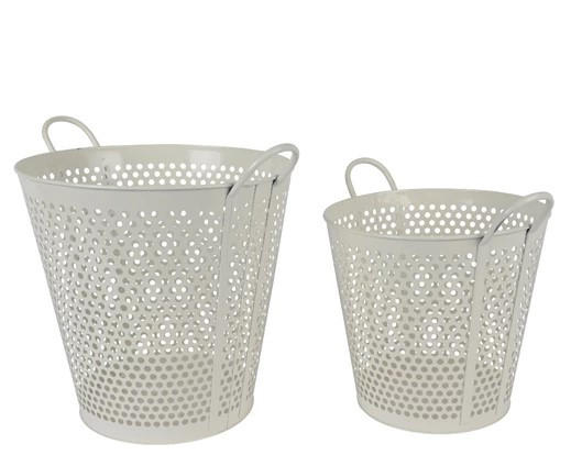 KOŠARA   42,5/33,5/37 cm      - siva, Basics, metal (42,5/33,5/37cm)