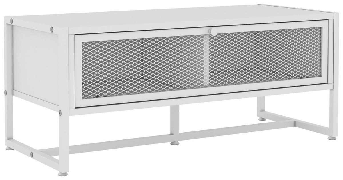 LAVICE S BOTNÍKEM, bílá, 95/40/41 cm - bílá, Moderní, kov/dřevo (95/40/41cm) - P & B