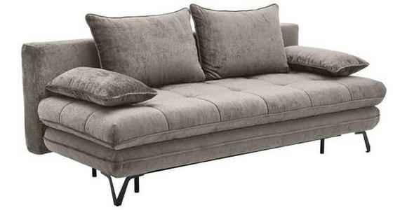 SCHLAFSOFA in Samt Grau  - Schwarz/Grau, Design, Textil/Metall (205/79-96/85cm) - Novel