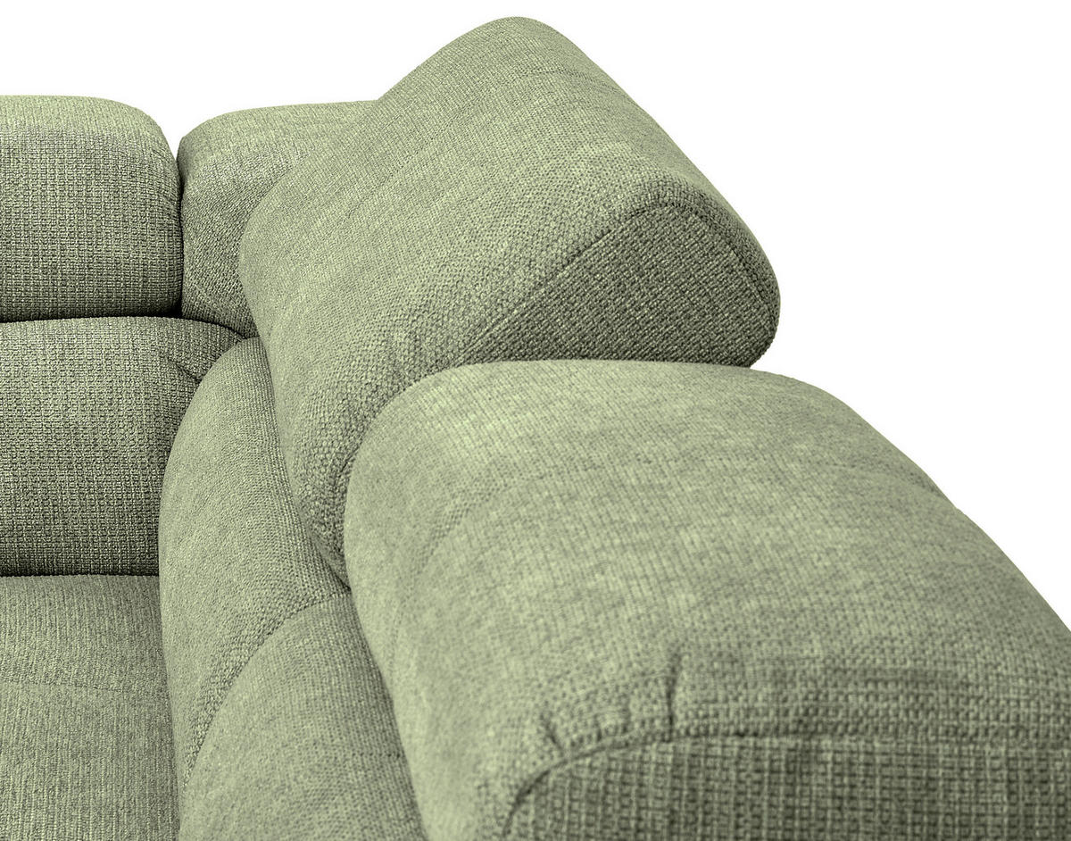 ECKSOFA Olivgrün Flachgewebe  - Chromfarben/Olivgrün, KONVENTIONELL, Textil/Metall (282/224cm) - Hom`in