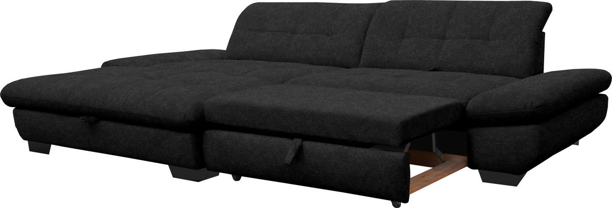 ECKSOFA in Mikrofaser Anthrazit  - Anthrazit/Schwarz, Design, Textil/Metall (198/290cm) - Xora