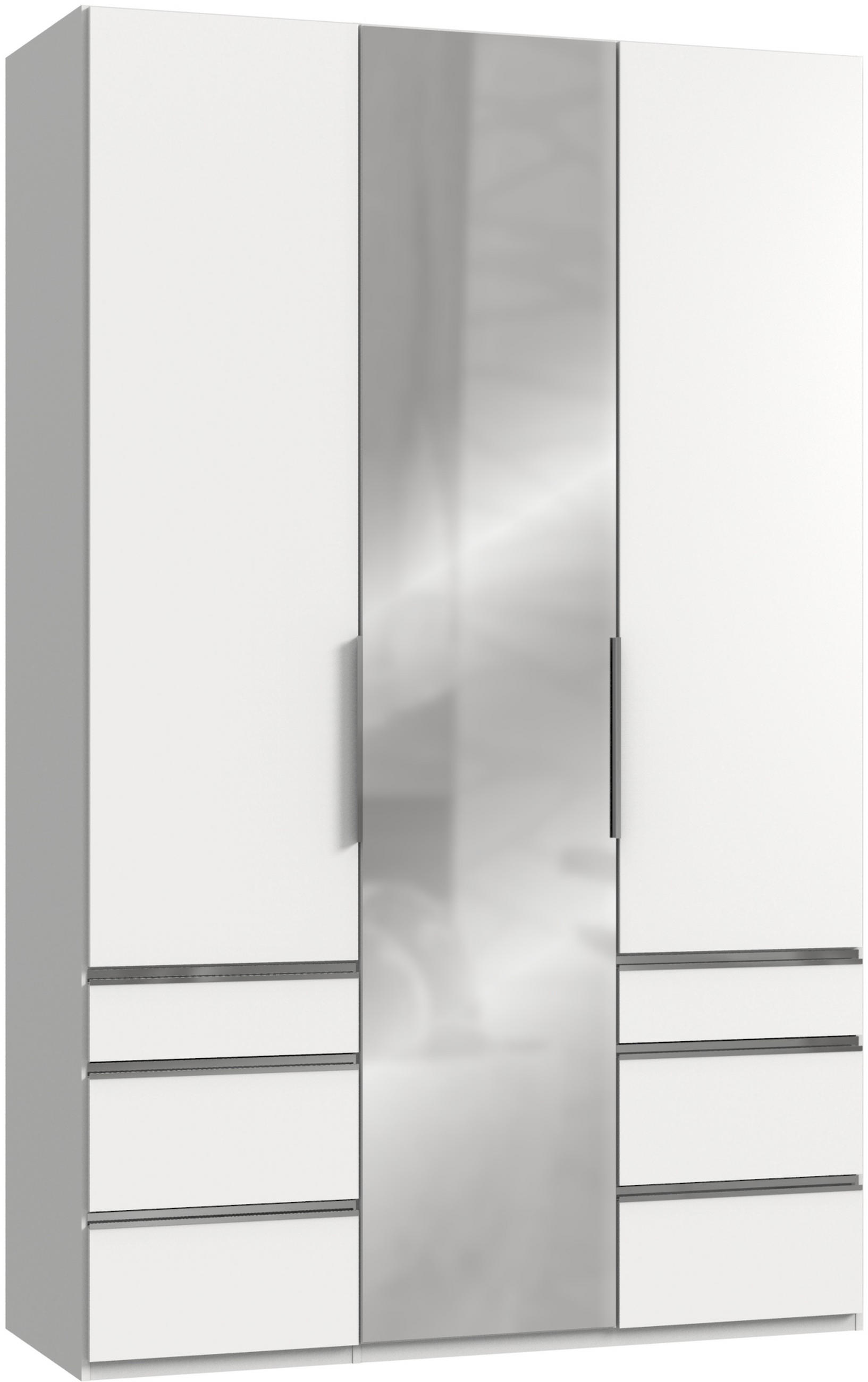 DREHTÜRENSCHRANK in Weiss  - Chromfarben/Weiss, Modern, Glas/Holzwerkstoff (150/236/58cm) - MID.YOU