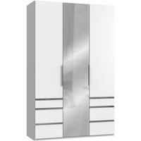 DREHTÜRENSCHRANK in Weiss  - Chromfarben/Weiss, Modern, Glas/Holzwerkstoff (150/236/58cm) - MID.YOU