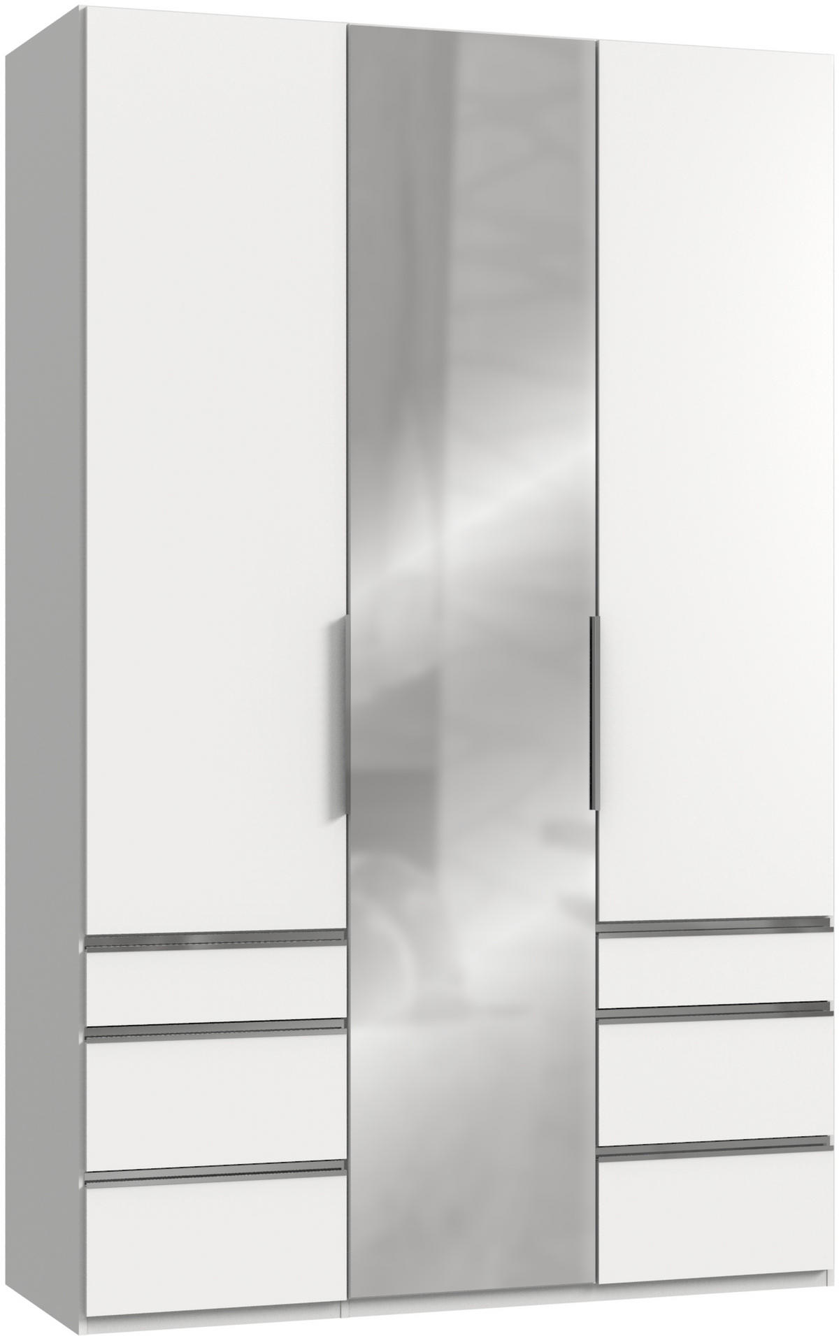 DREHTÜRENSCHRANK 150/236/58 cm 3-türig  - Chromfarben/Weiß, MODERN, Holzwerkstoff (150/236/58cm) - MID.YOU