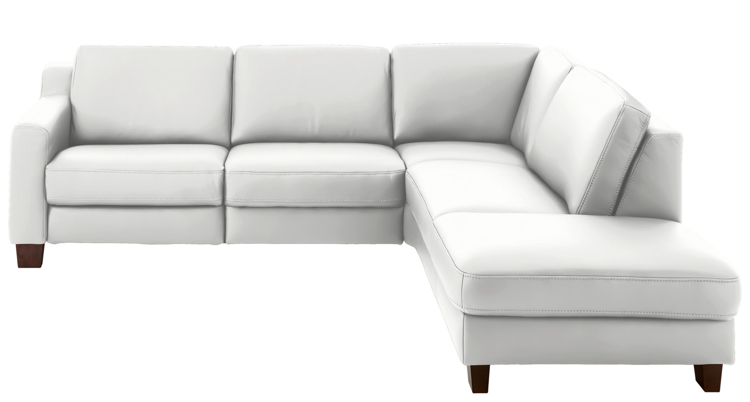 ECKSOFA in Echtleder Hellgrau  - Eichefarben/Hellgrau, Design, Leder/Holz (259/235cm) - Valdera