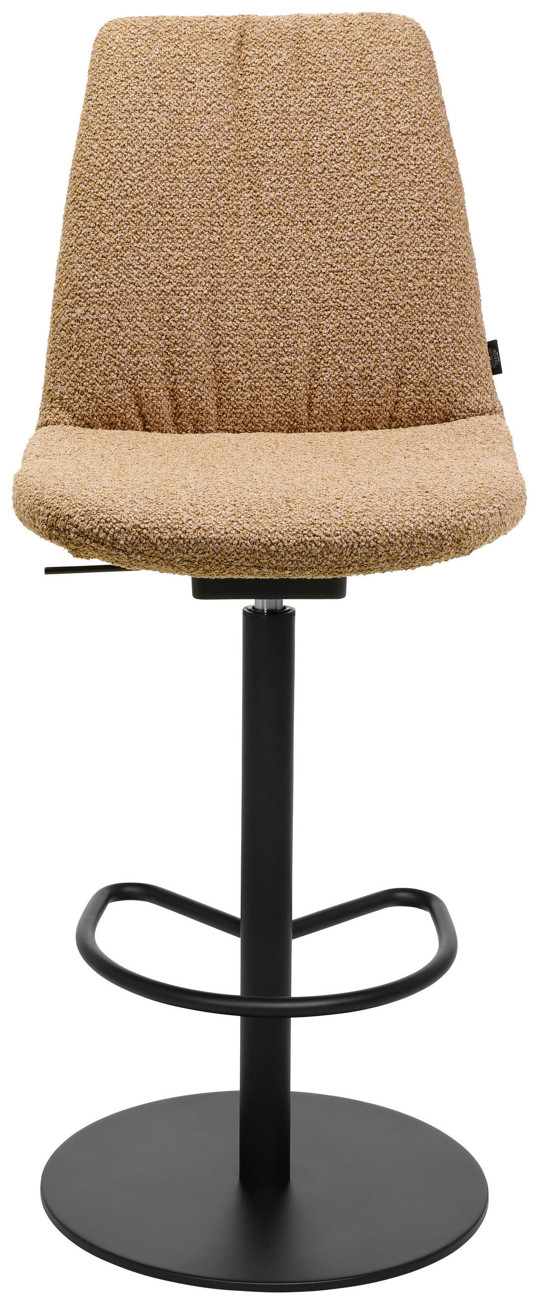 BARHOCKER Flachgewebe Orange, Braun Stahl Sitzfläche 360° drehbar, Lederauswahl, Stoffauswahl - Schwarz/Orange, Design, Textil/Metall (59/115,5-126/39cm) - Johann Jakob