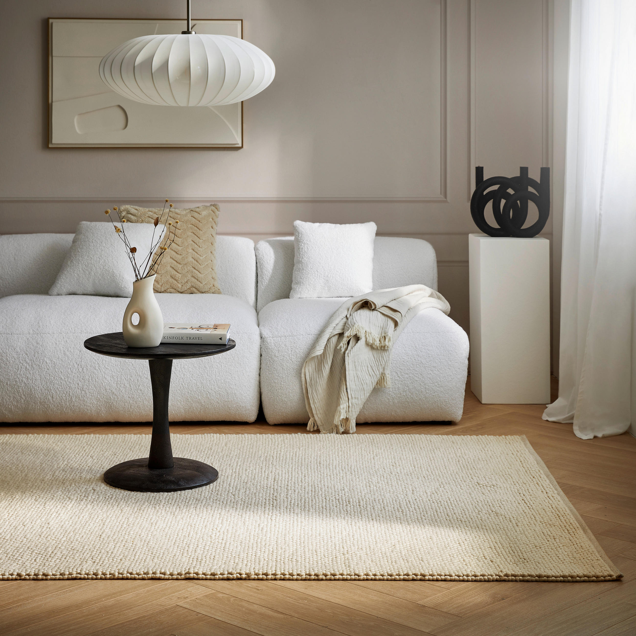 HANDWEBTEPPICH 130/190 cm Loop Creme  - Creme, Natur, Textil (130/190cm) - Linea Natura