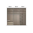 SCHWEBETÜRENSCHRANK 242/223/68 cm 3-türig Weiß  - Alufarben/Weiß, KONVENTIONELL, Holzwerkstoff/Metall (242/223/68cm) - Novel