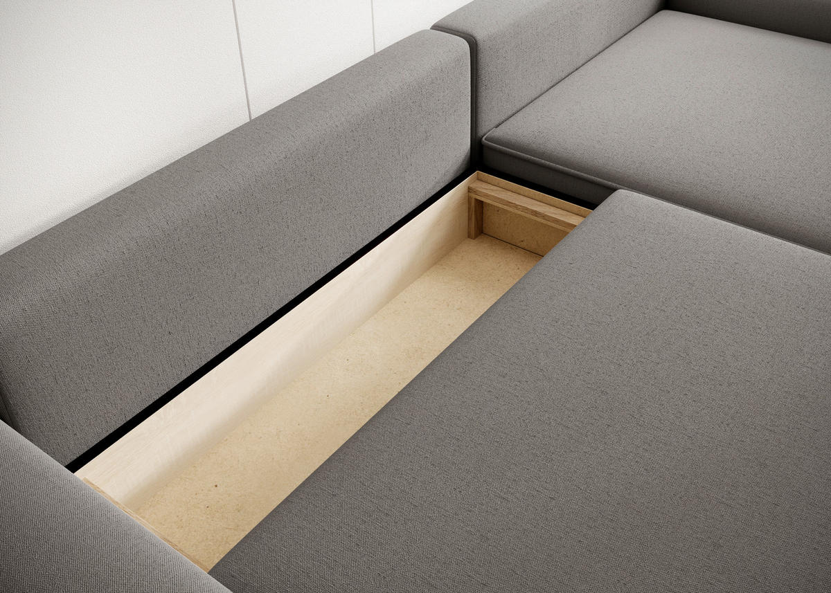 ECKSCHLAFSOFA CHALLANGE  mit Schlafen auf Sitzhöhe, Rücken echt, Armteil links, Armteil rechts Struktur Graphitfarben  - Schwarz/Graphitfarben, MODERN, Kunststoff/Textil (246/168cm) - Trendmanufaktur