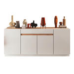 SIDEBOARD 205/87/40 cm  in Eichefarben, Weiß Hochglanz  - Eichefarben/Weiß Hochglanz, MODERN, Holzwerkstoff (205/87/40cm) - Carryhome