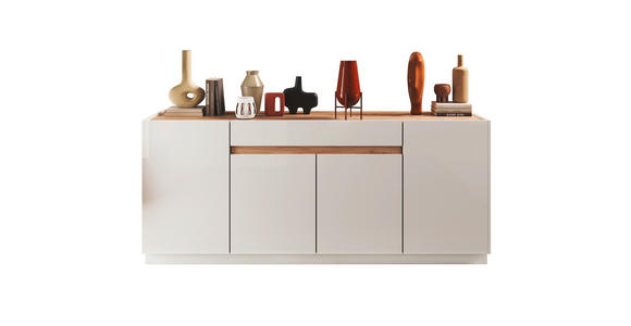 SIDEBOARD 205/87/40 cm  - Eichefarben/Weiß Hochglanz, MODERN, Holzwerkstoff (205/87/40cm) - Carryhome