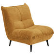 SESSEL in Mikrofaser Goldfarben  - Goldfarben/Schwarz, KONVENTIONELL, Textil/Metall (89/100/101cm) - Hom`in