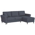 ECKSOFA in Velours Dunkelgrau  - Dunkelgrau/Schwarz, KONVENTIONELL, Holz/Textil (244/159cm) - Carryhome