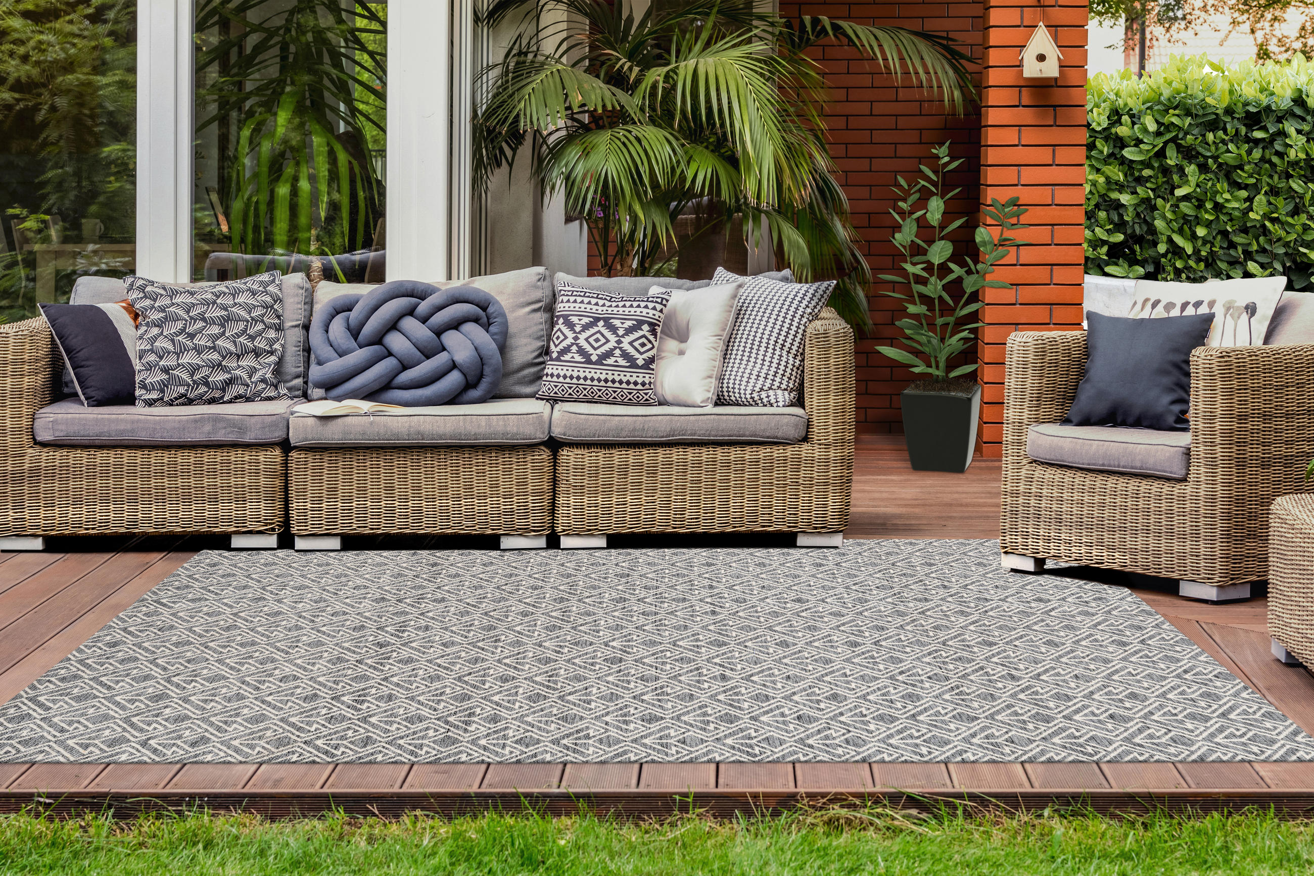 OUTDOORTEPPICH 80/150 cm Yoga Creme, Grau  - Creme/Grau, Trend, Kunststoff/Textil (80/150cm) - Kayoom