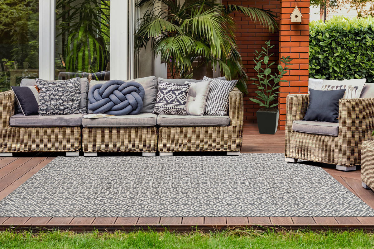 OUTDOORTEPPICH 80/150 cm Yoga Creme, Grau  - Creme/Grau, Trend, Kunststoff/Textil (80/150cm) - Kayoom